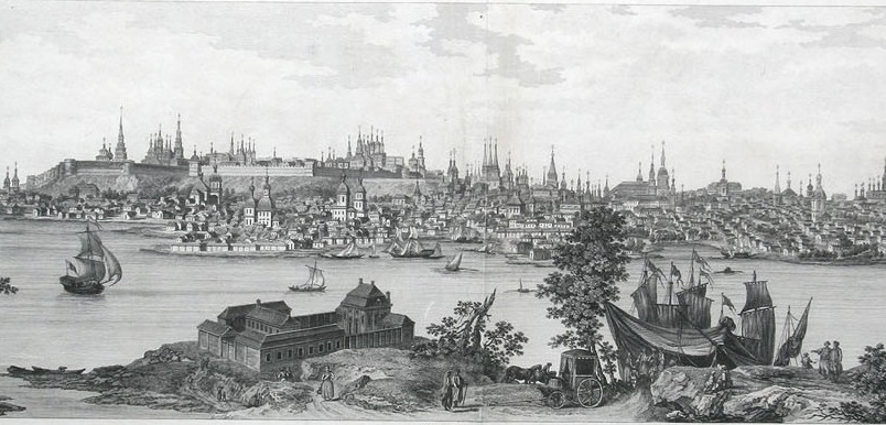 Вид Казани в XVIII веке, гравюра Ф. Дени Не
